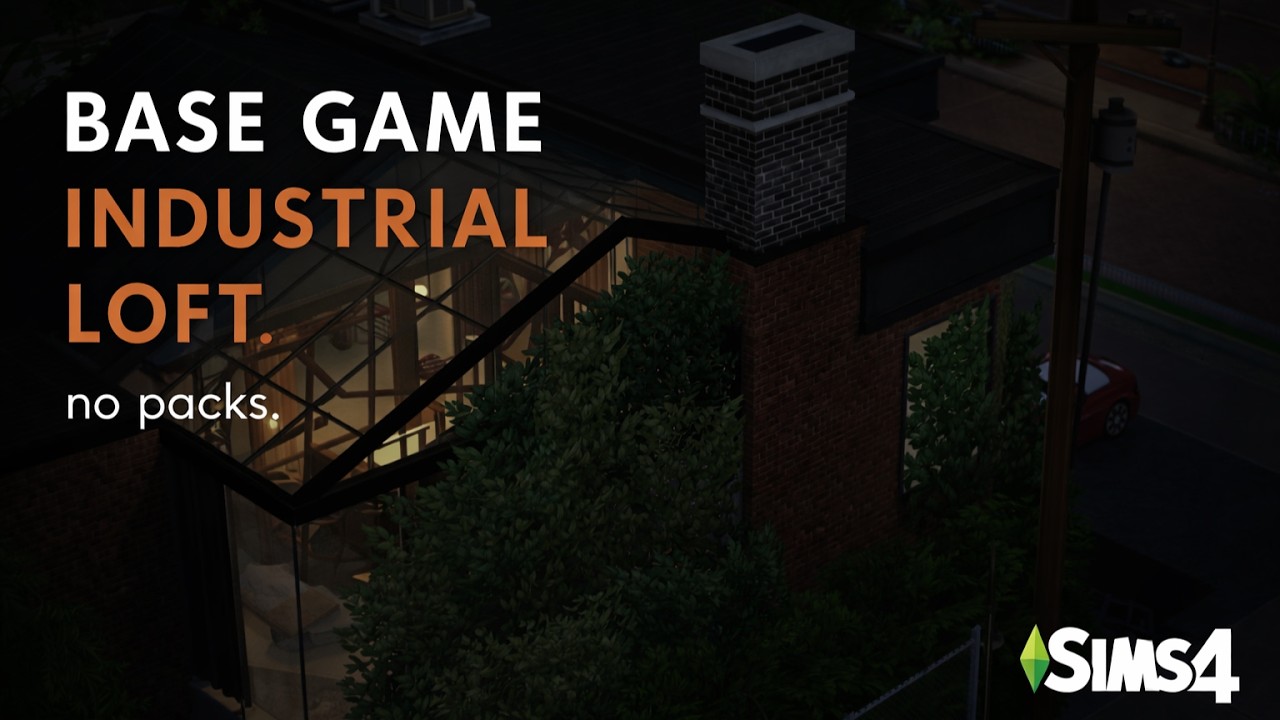 Base Game Industrial Loft | No Packs, No CC | Relaxing SpeedBuild (ASMR) | TheSims4