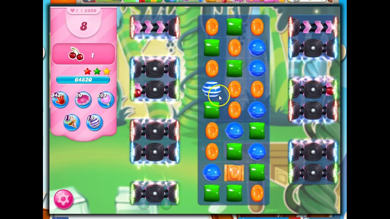 Candy Crush Level 2950 Talkthrough, 12 Moves 0 Boosters