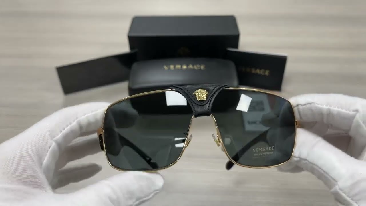 Versace VE2207-Q-A 100287 Black-Gold Sunglasses