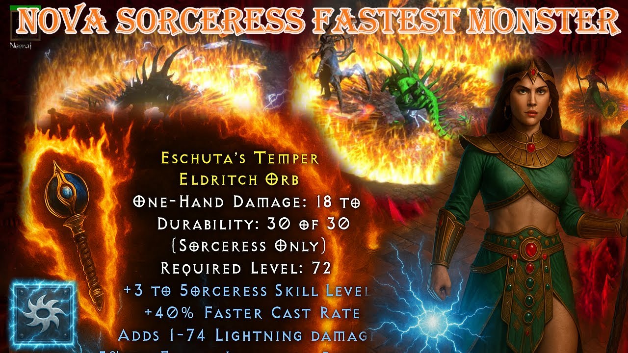 Nova Sorceress – The Fastest Monster-Clearing Build in Diablo 2 Resurrected 4K 60fps HDR !