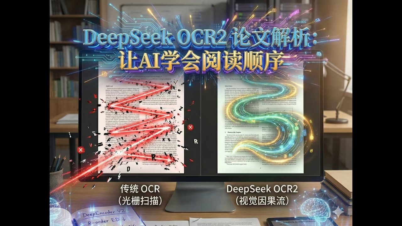 DeepSeek OCR2论文精讲：“视觉因果流”重塑AI阅读顺序