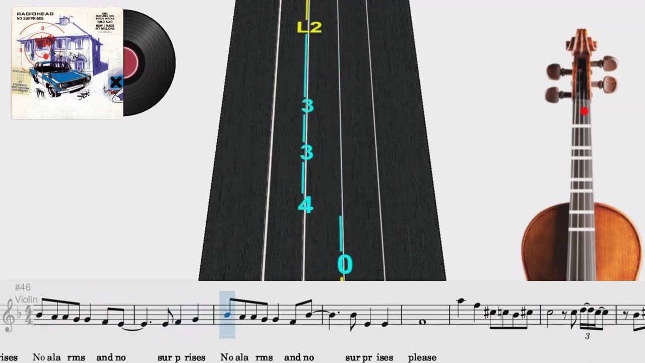 No Surprises | Violín 🎻 Play Along | TUTORIAL | TABLATURA