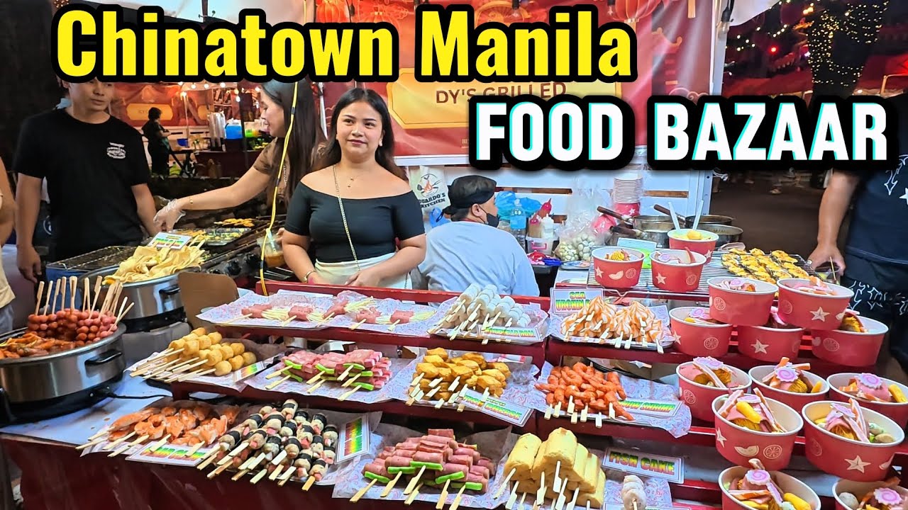 Binondo, Chinatown Manila Philippines| Food Bazaar | Night Scene [4K]