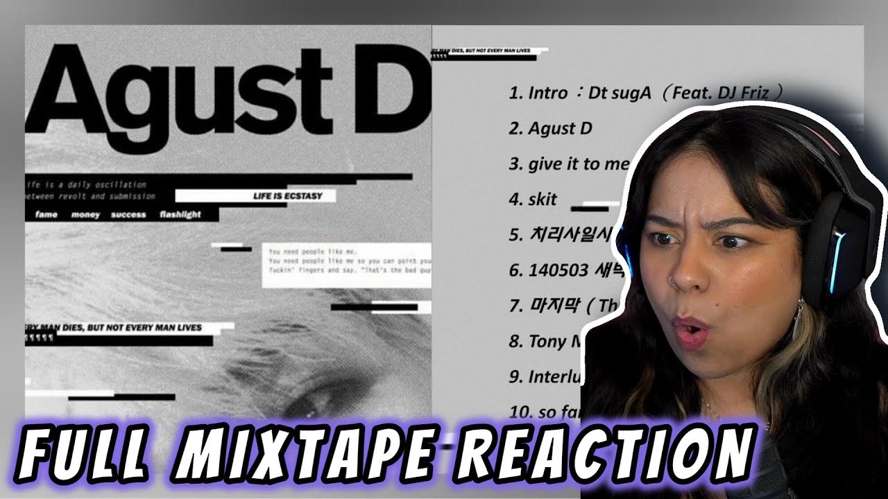 SUGA - 'Agust D' FULL MIXTAPE REACTION