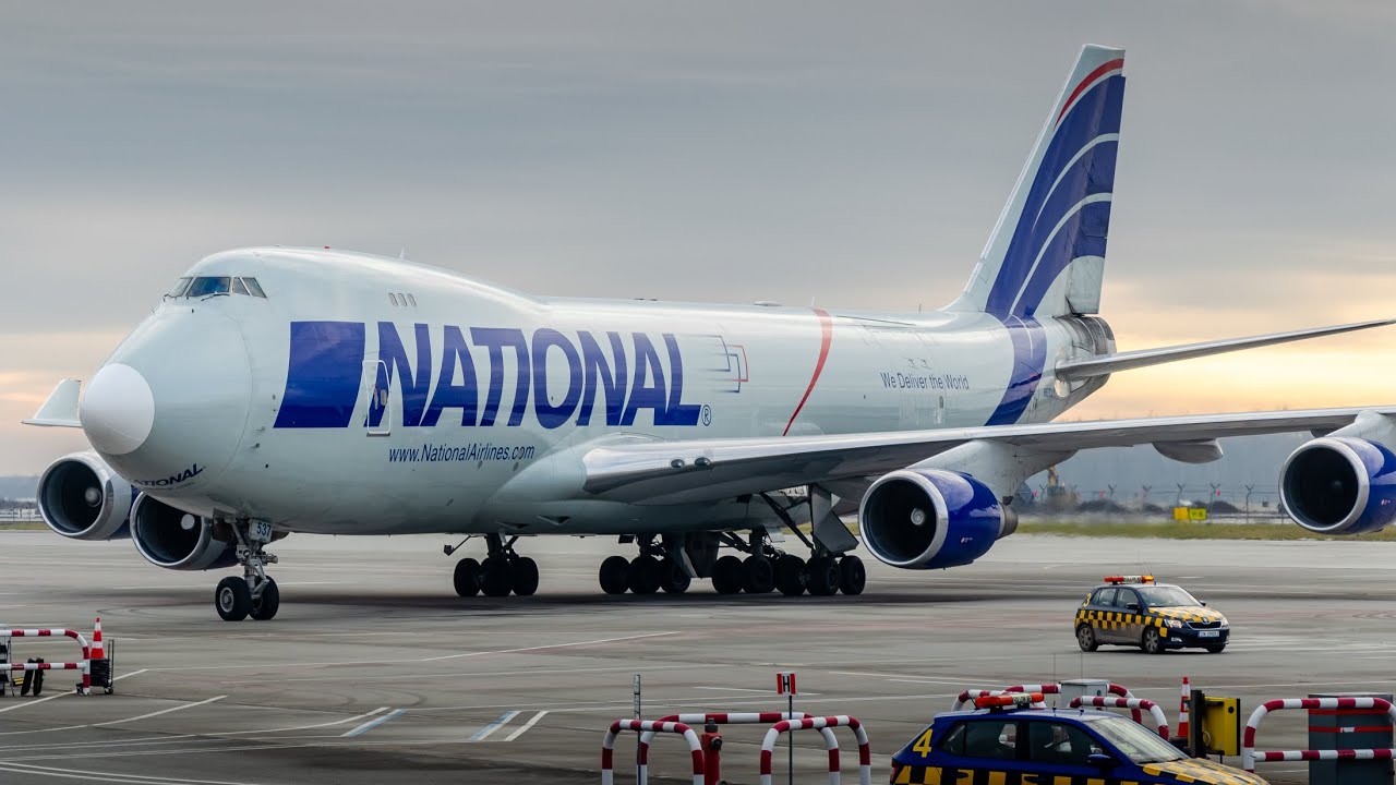 National Airlines 747-400F Arrival into Wrocław Airport/EPWR
