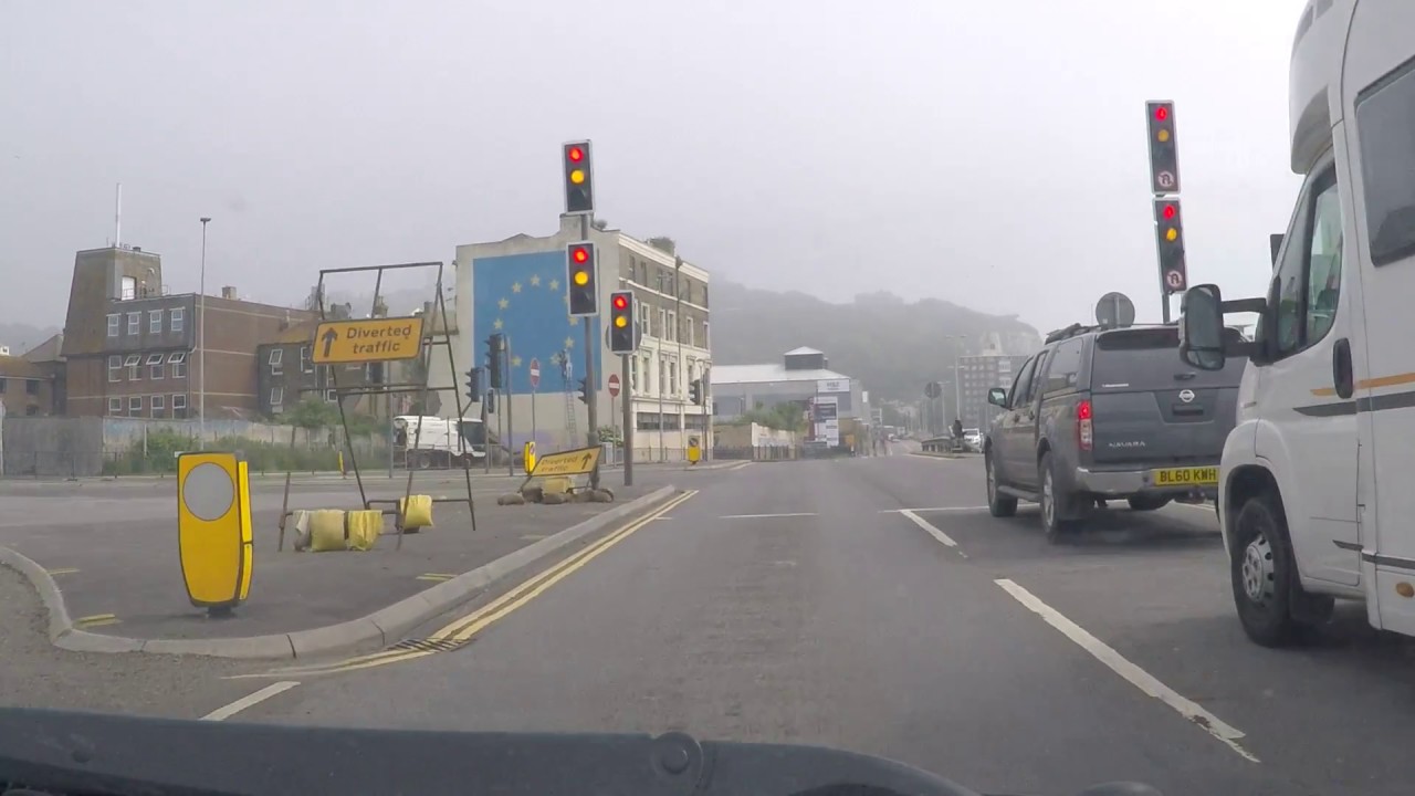 Dover Ferry Port - Arrival at Dover from the M20 and onto Ferry