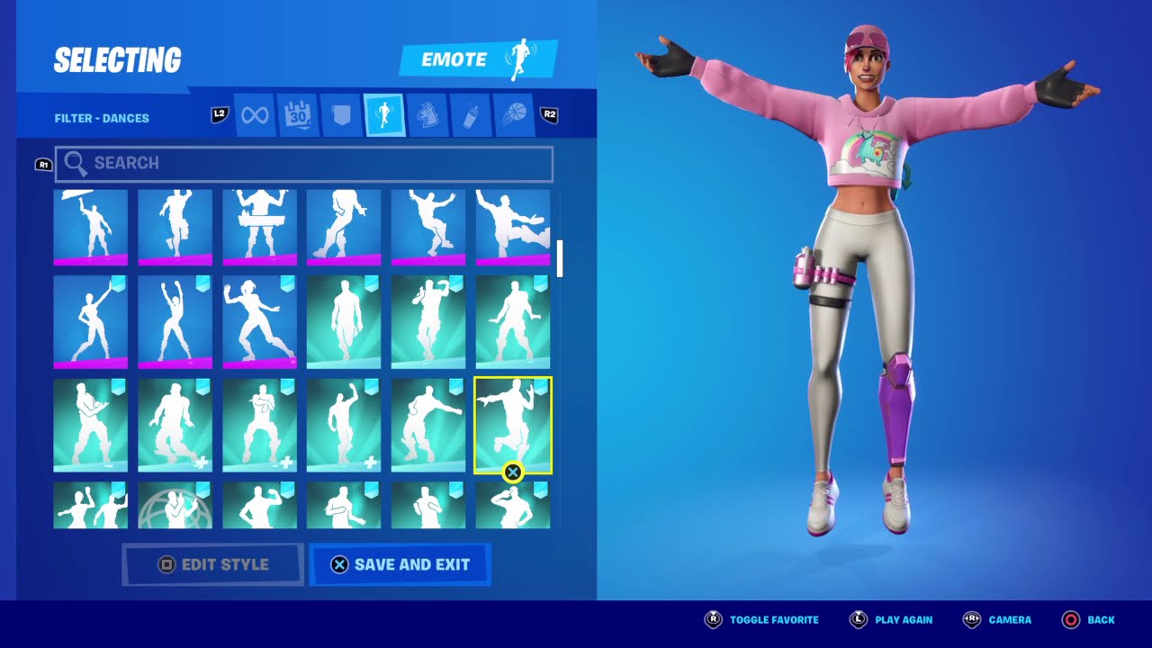 New Skin Britestorm Bomber!! showcase with almost all emotes from fortnite!! 🦄