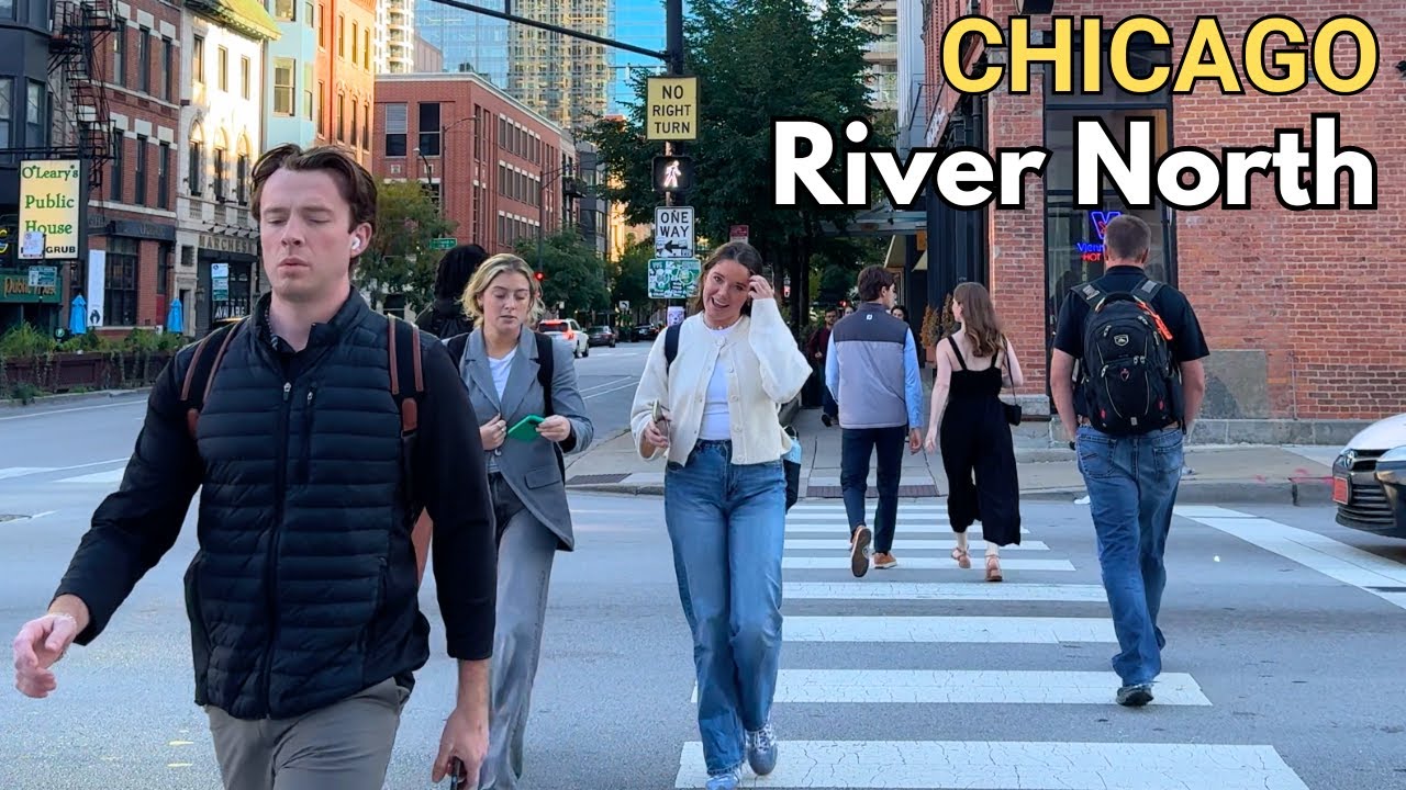 Chicago | River North | Fall Season Walk on Tuesday | October 1, 2024 | 4k Video