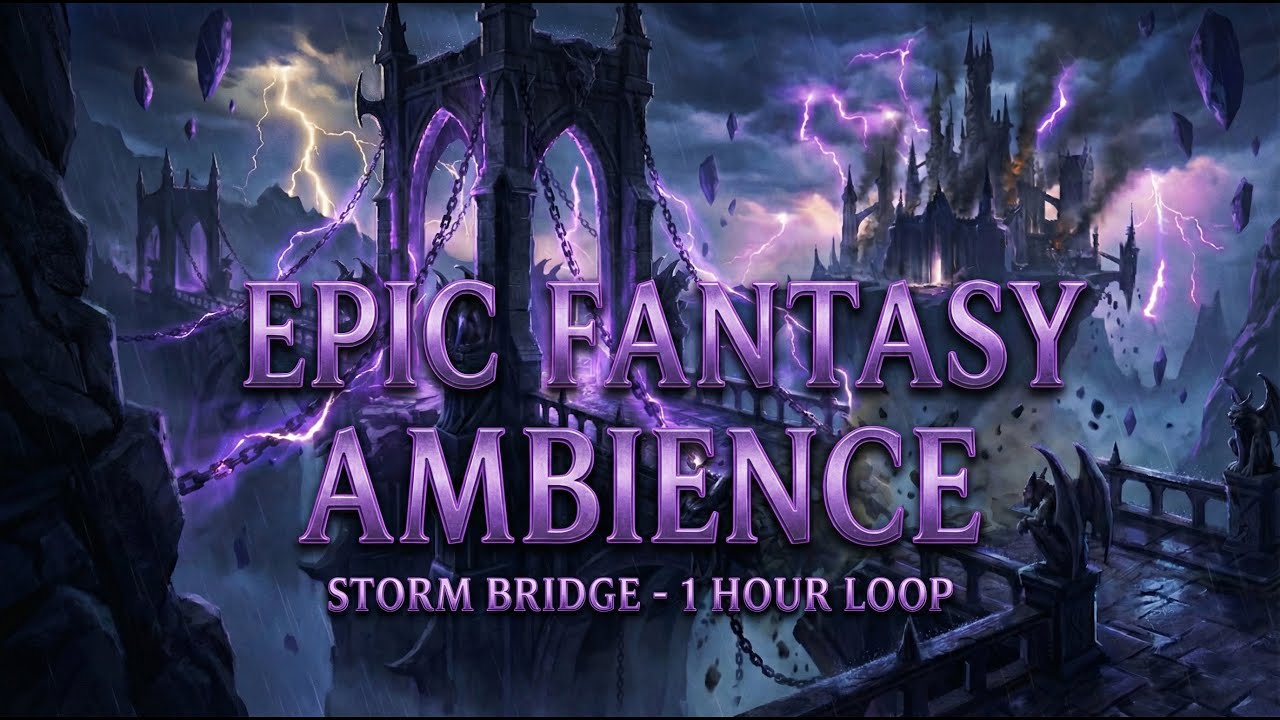 ⚔️ Shadow Fortress Bridge | 1 Hour Immersive D&D Ambience | Dark Gothic RPG Music & Storms