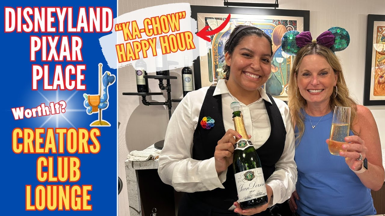 Creators Club (NEW!) Pixar Place Hotel | Disneyland | KA-CHOW Happy Hour Food Offerings | Concierge