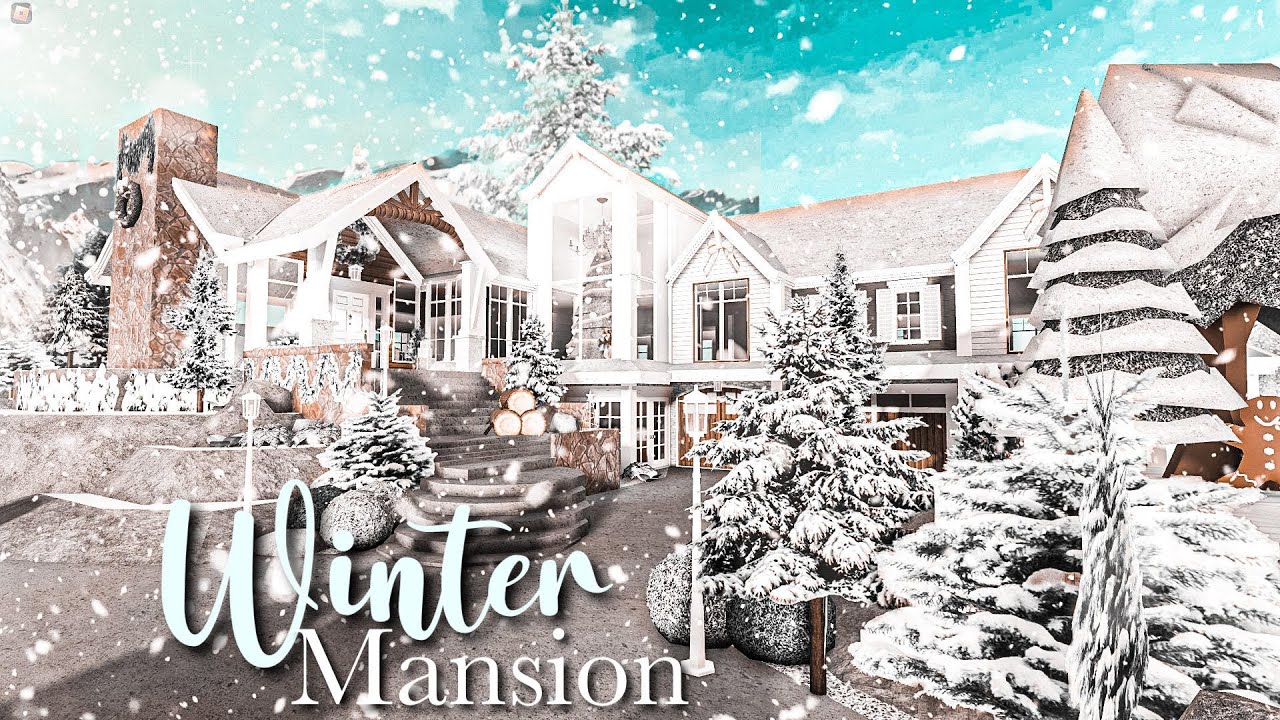 NO LARGE PLOT Winter Mansion 200K Bloxburg Speedbuild
