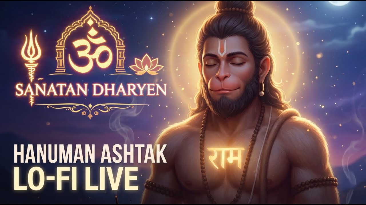 🔴 24/7 Hanuman Ashtak Lo-Fi Vibes - Devotional Beats for Study, Sleep & Meditation #hanumanashtak