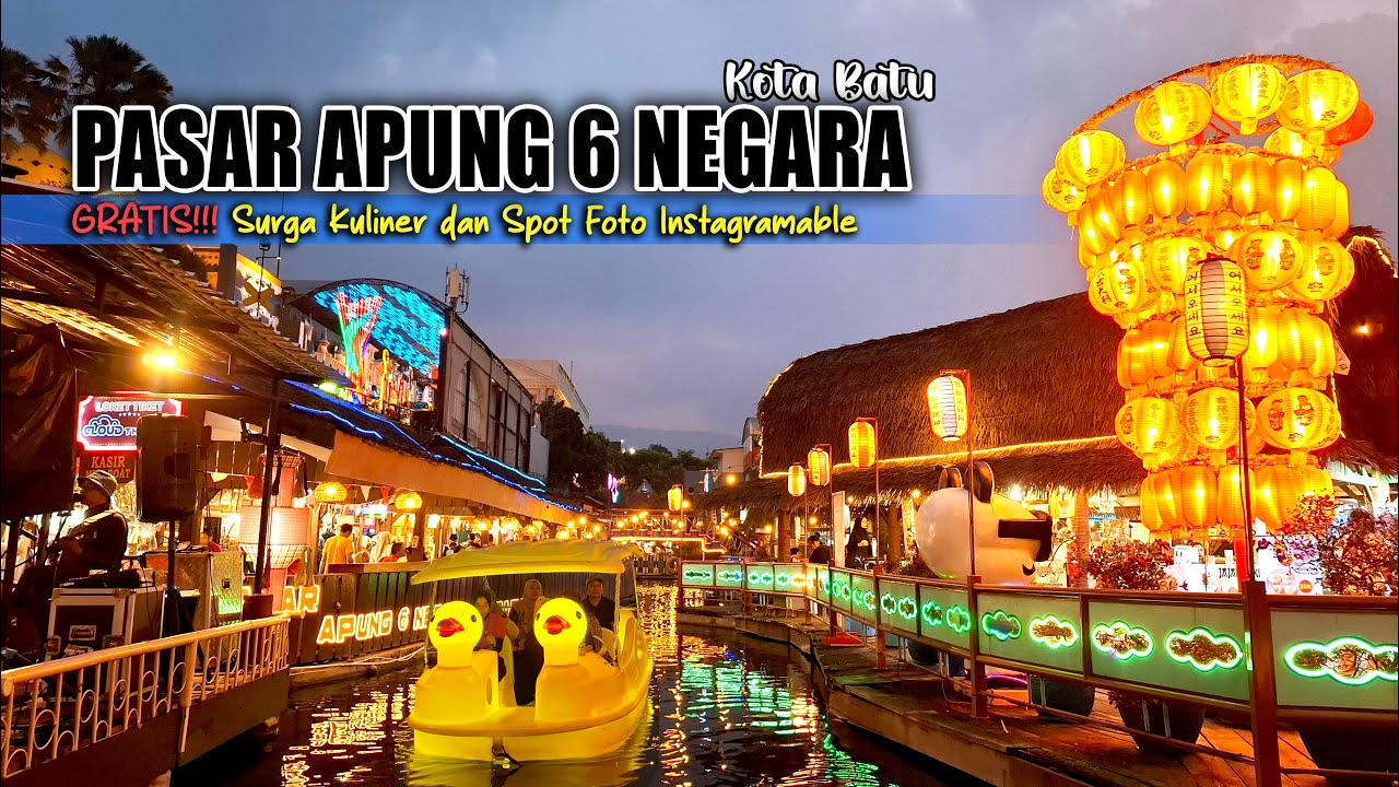 SUASANA MALAM PASAR APUNG MUSEUM ANGKUT KOTA BATU || GRATIS & SETIAP SUDUTNYA SELFIABLE