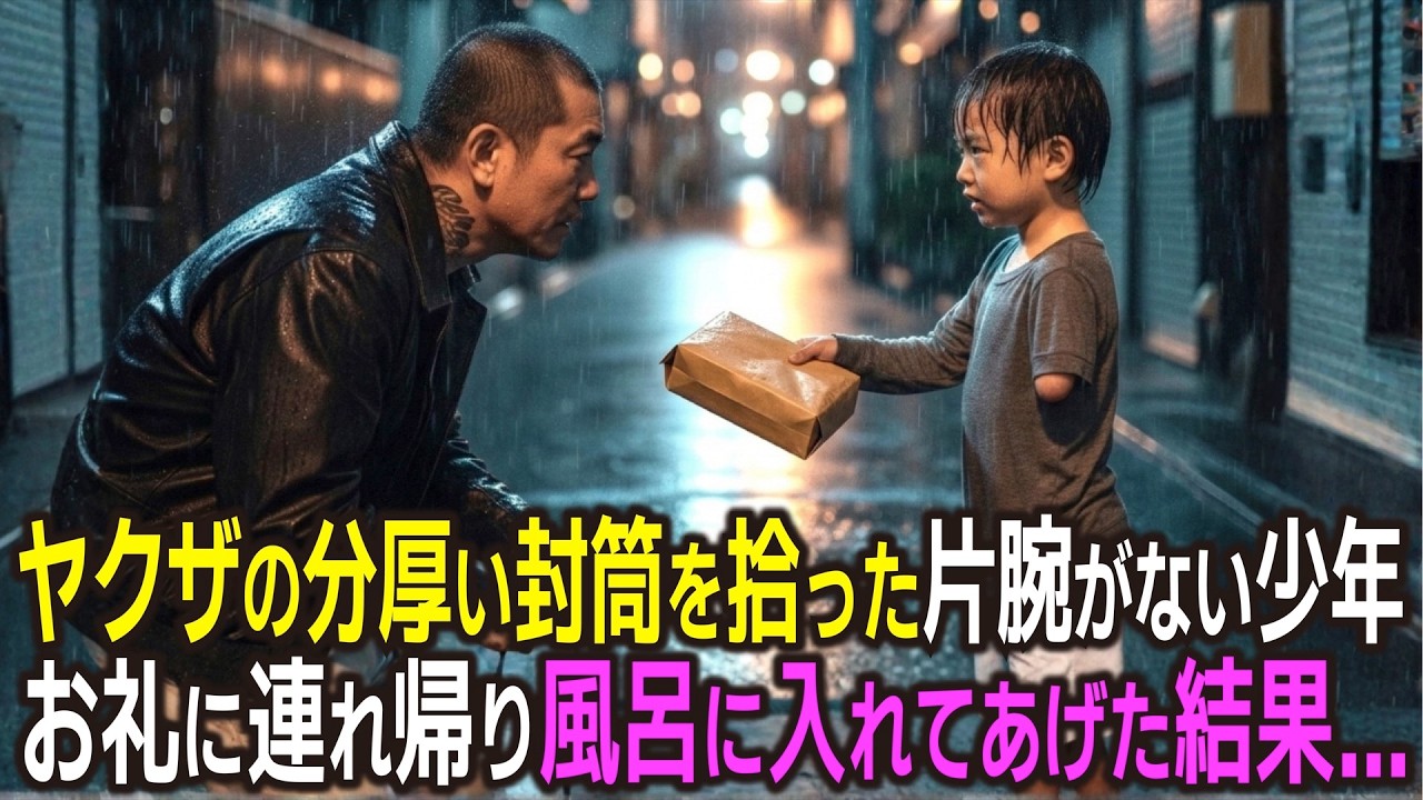 真冬の雨夜、母親に置き去りにされた片腕が無い少年。孤独なヤクザが連れ帰りお風呂に入れた結果…