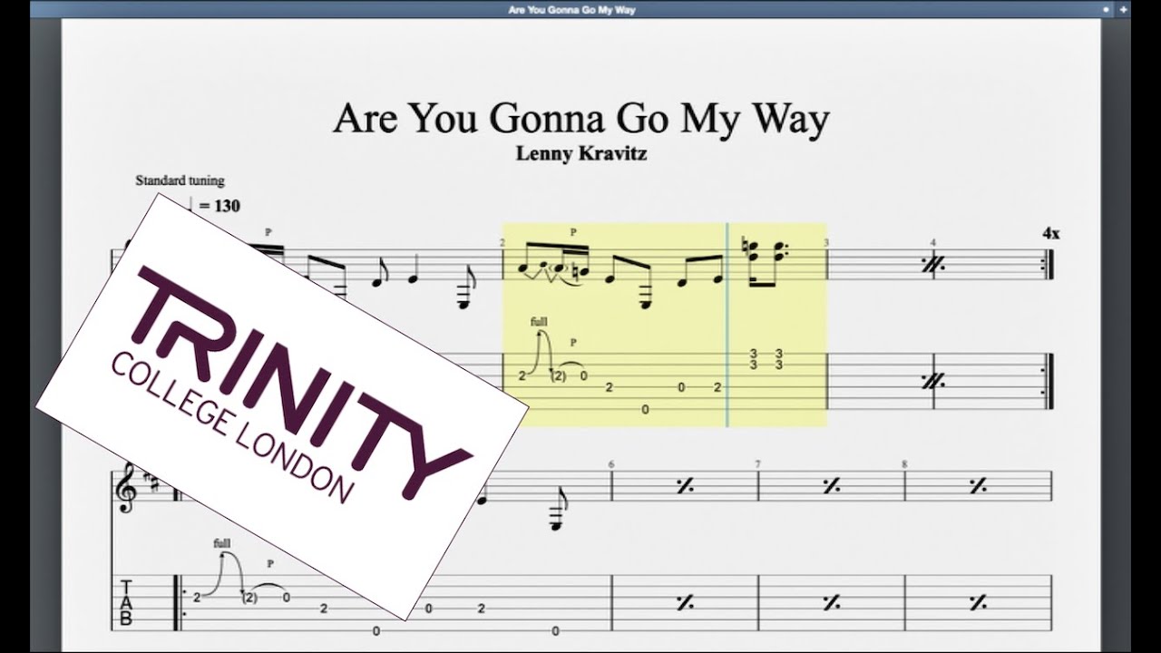 Are You Gonna Go My Way Trinity Grade 5 Guitar