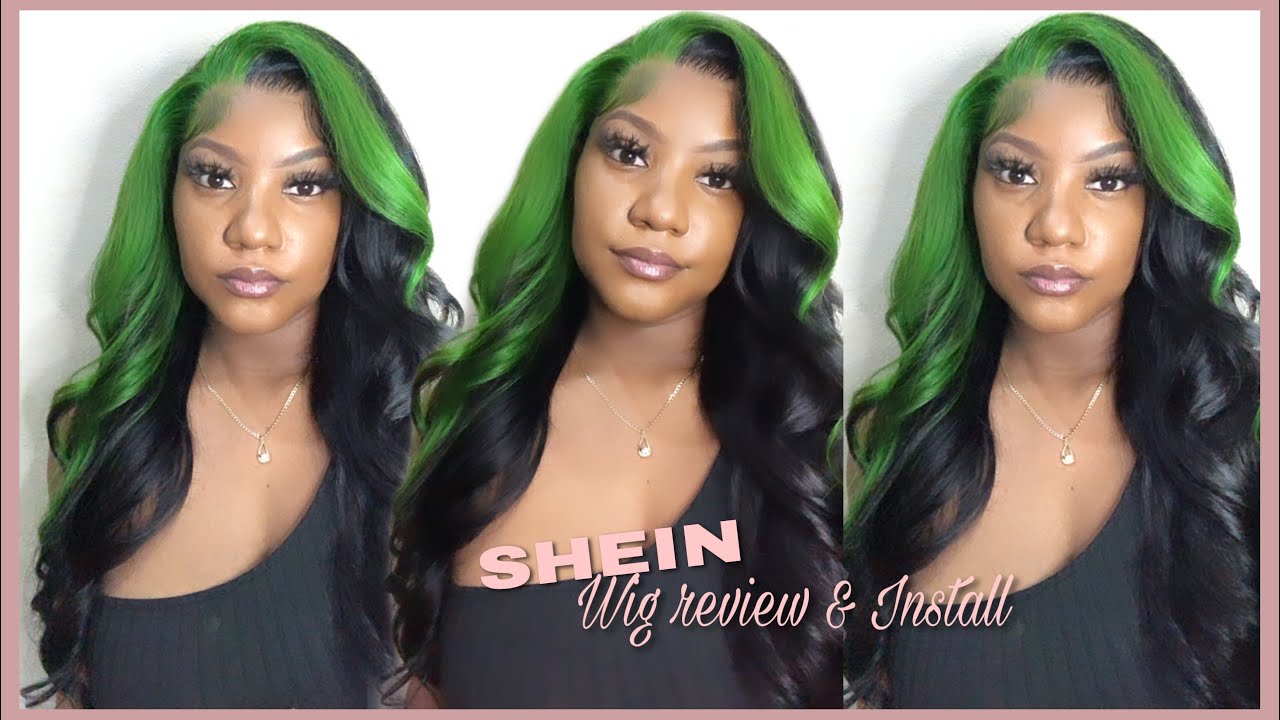Best SHEIN human hair wig review, color and install | Shego Skunk stripe | #Shein  || Dia Dierra