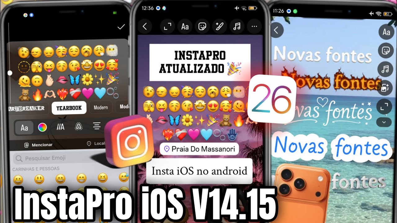 INSTAPRO iOS V14.15 ❤️&zwj;🔥 INSTAGRAM IGUAL IPHONE NO ANDROID 🎉 EMOJIS iOS + FONTS ATUALIZADO 2026