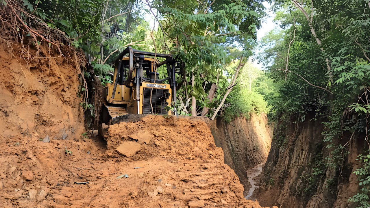 Heavy Equipment Action: CAT D6R XL Dozer Blasting Through Forest