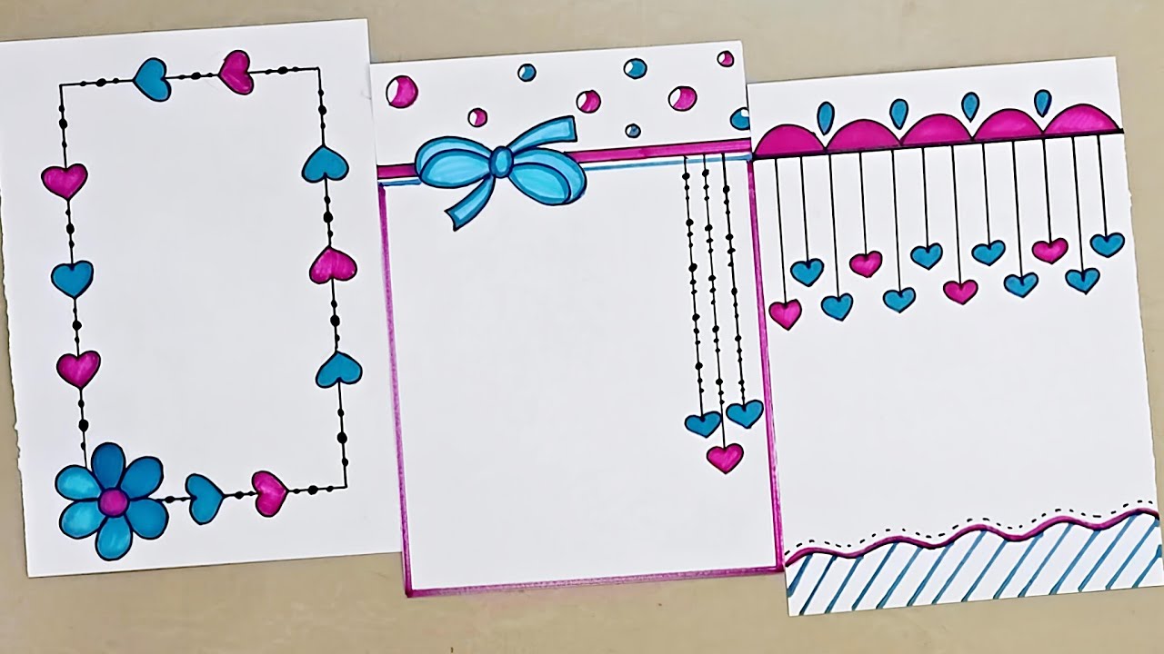Easy Border designs|Project work design borders|Project border designs|School project work designs||