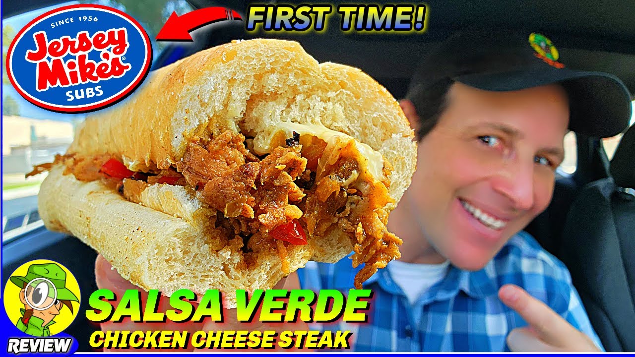 Jersey Mike's® Salsa Verde Chicken Cheese Steak Review 🐔🧀🥩 First Time Trying! 🤩 Peep THIS Out! 🕵️‍♂️