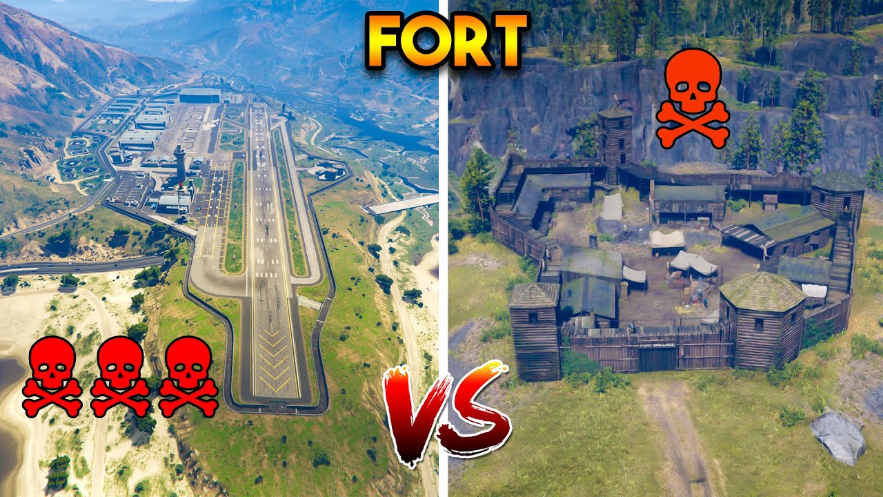 GTA 5 FORT ZANCUDO VS RDR 2 FORT WALLACE (WHICH IS SECURE?)