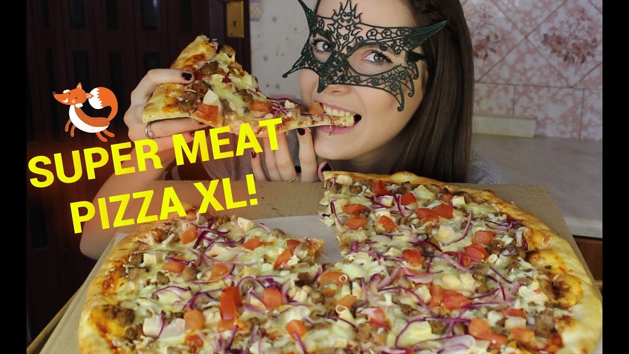 АСМР Супермясная пицца XL/ASMR Mukbang Giant meat pizza EATING SOUNDS