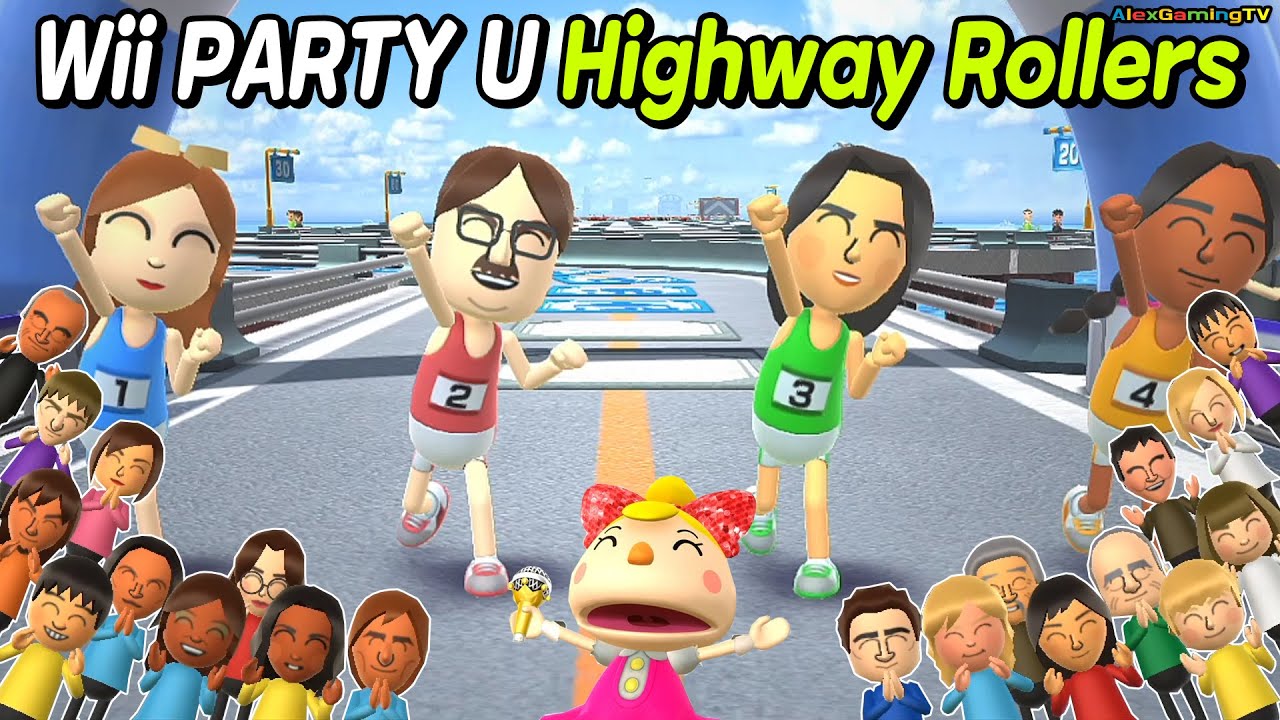 Wii Party U - Highway Rollers (Advanced com) Daisy Vs Marius Vs Jialan Vs Laura | AlexGamingTV