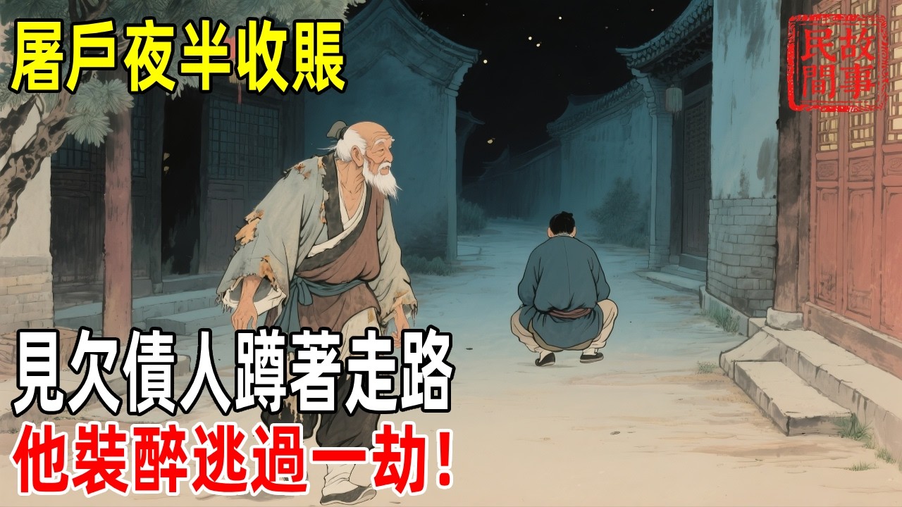 屠戶夜半收賬，見欠債人蹲著走路，他裝醉逃過一劫！【壓箱底的舊事】#故事#民间故事#故事会#民間故事#故事會#温馨故事#民间传统故事