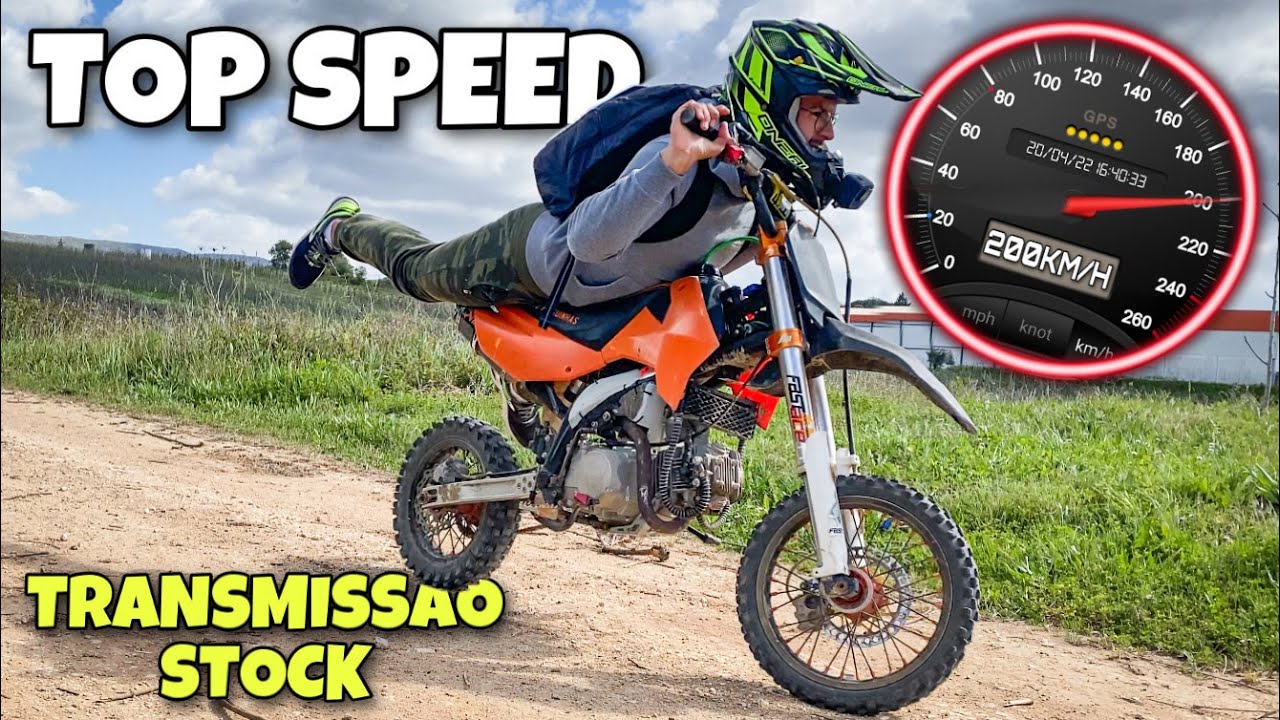 VELOCIDADE MAXIMA DA MINHA PITBIKE COM A TRANSMISSÃO ORIGINAL | STOWNAS
