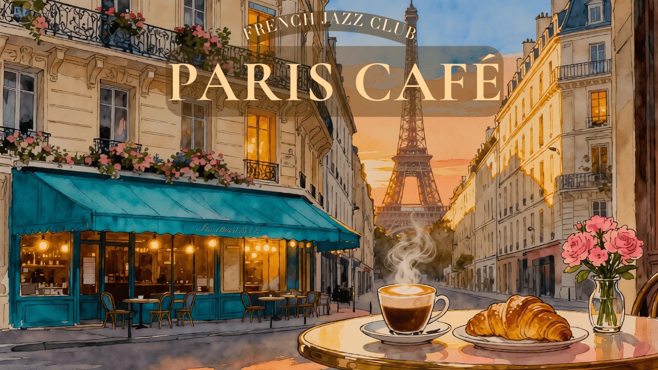 𝐏𝐀𝐑𝐈𝐒 𝐂𝐀𝐅𝐄́ ☕ French Instrumental Music - Eiffel Evening Coffee Playlist | Piano & Accordion