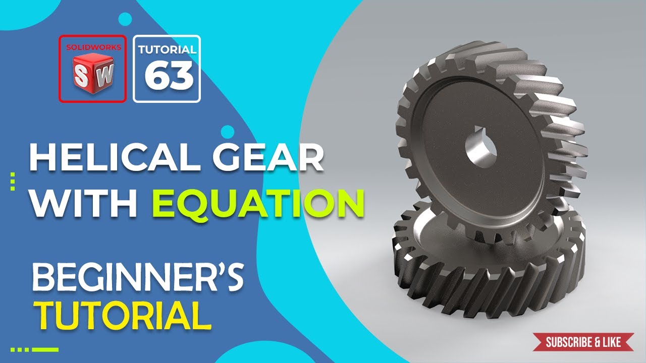 Design A Helical Gear With Equations: Step-by-step. #solidworkstutorial #helicalgear #design