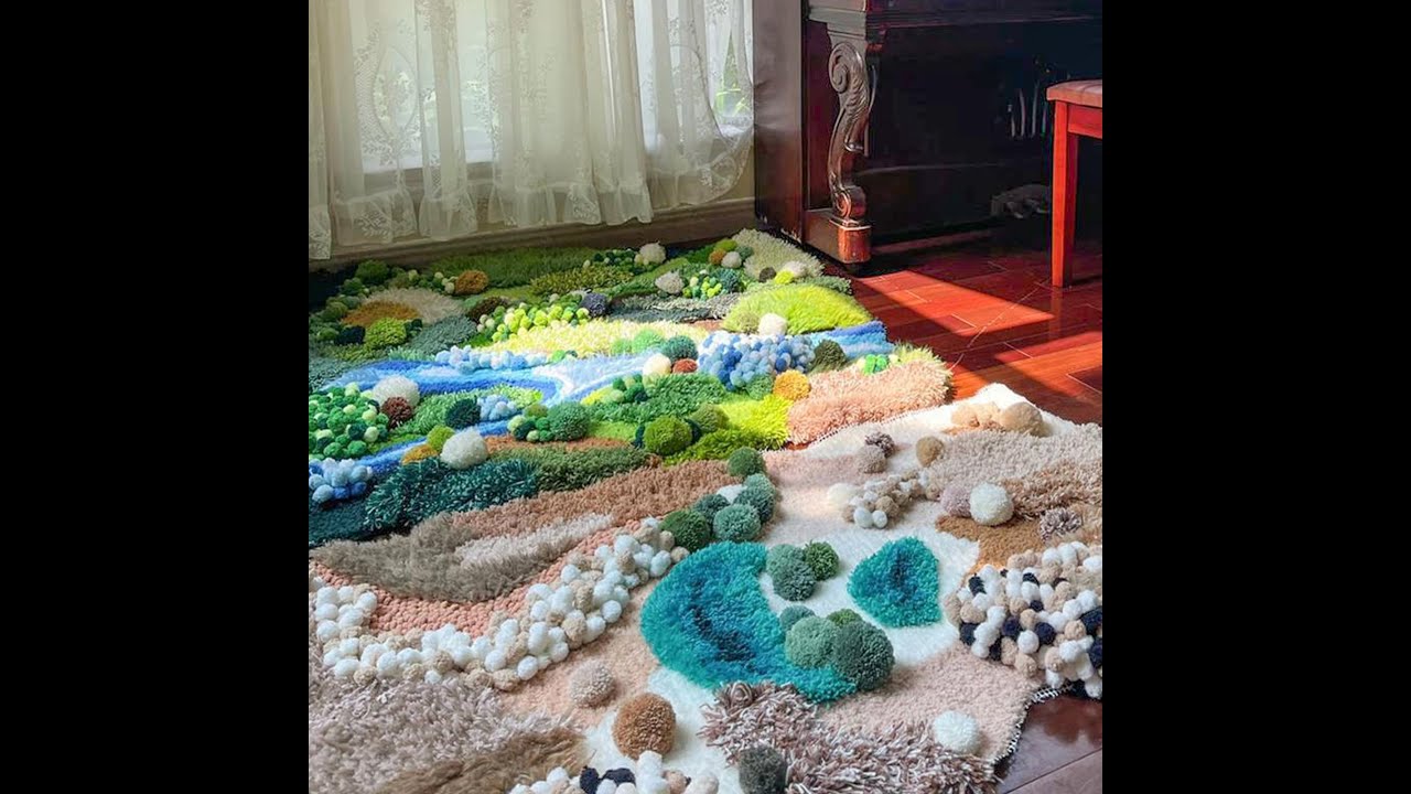 Create Your Own Colorful Ocean-Inspired Moss Rug! DIY Latch Hook Handmade Rug Tutorial
