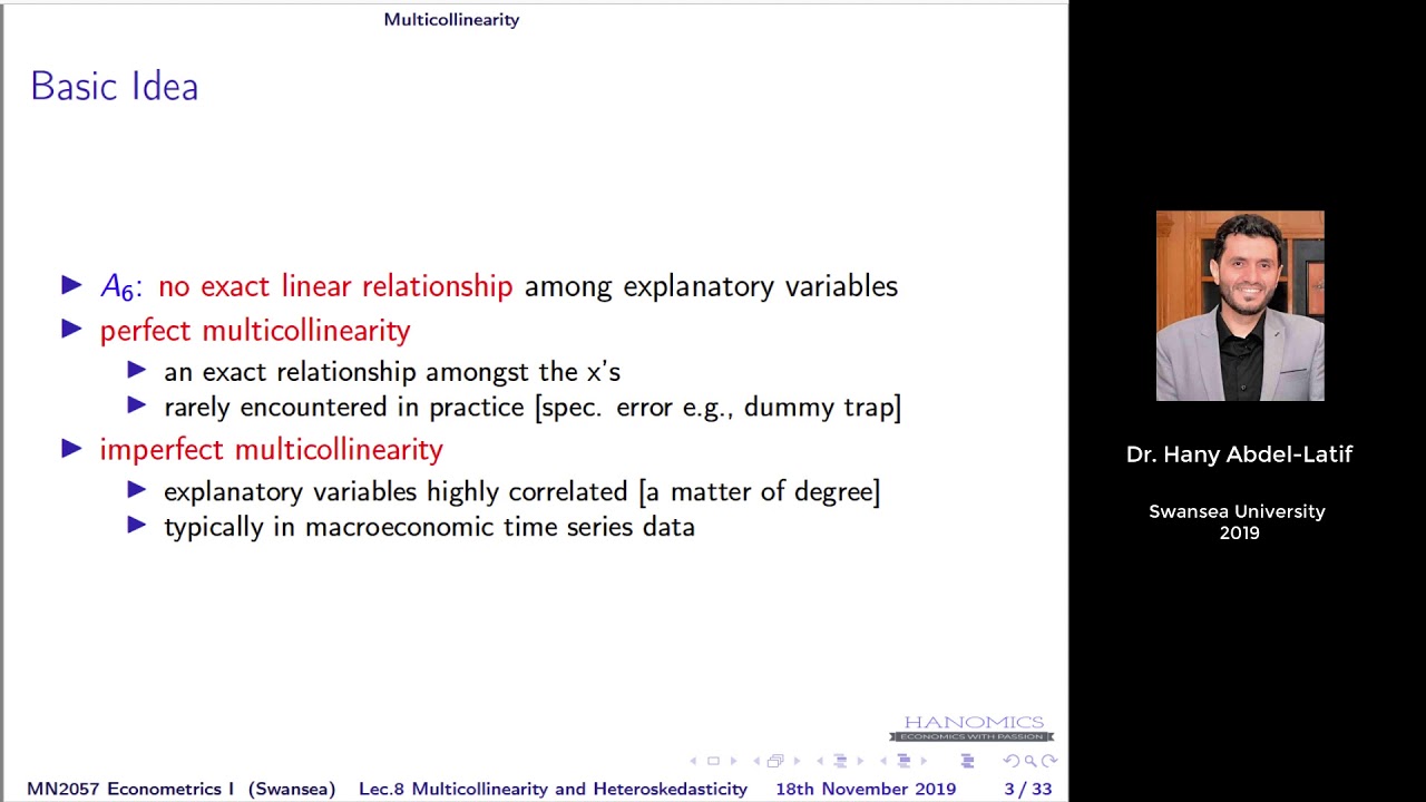 Lecture 8: Multicollinearity and Heteroskedasticity