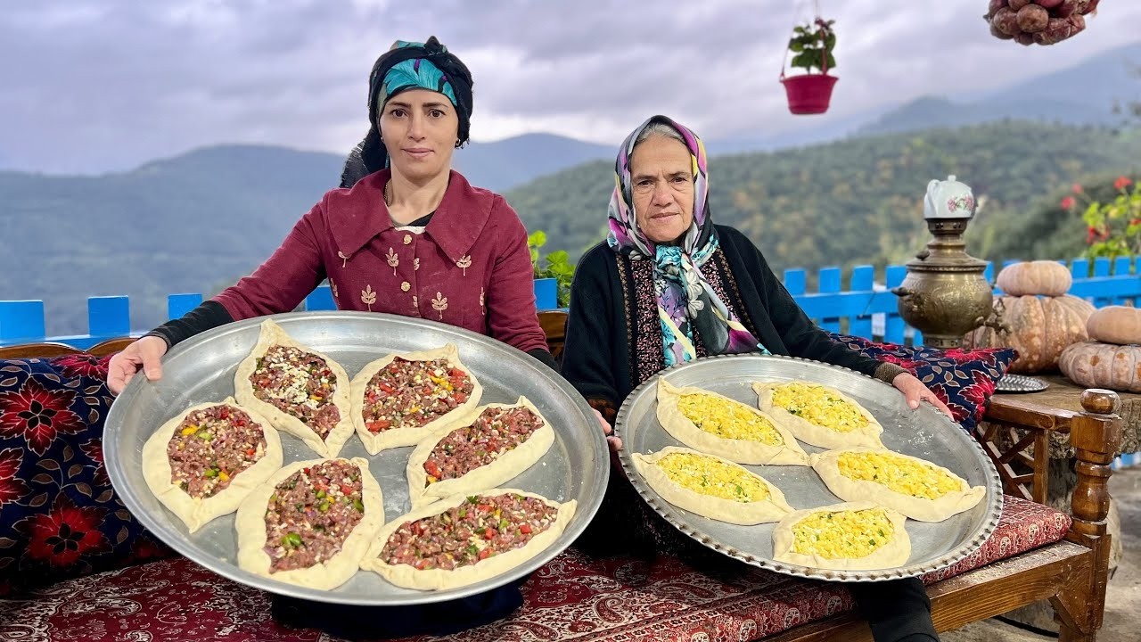 Misty, Rainy Village Vibes | Making Dough & Chopping Meat for Clay Oven Pide