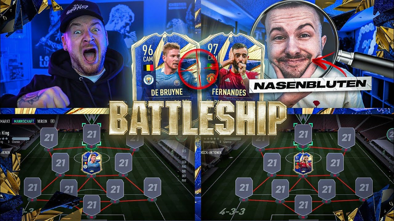 TOTY BATTLESHIP WAGER ENDET IN NASENBLUTEN 😱 TOTY De Bruyne vs Fernandes 🔥 VS PeriodeBrother FIFA 21