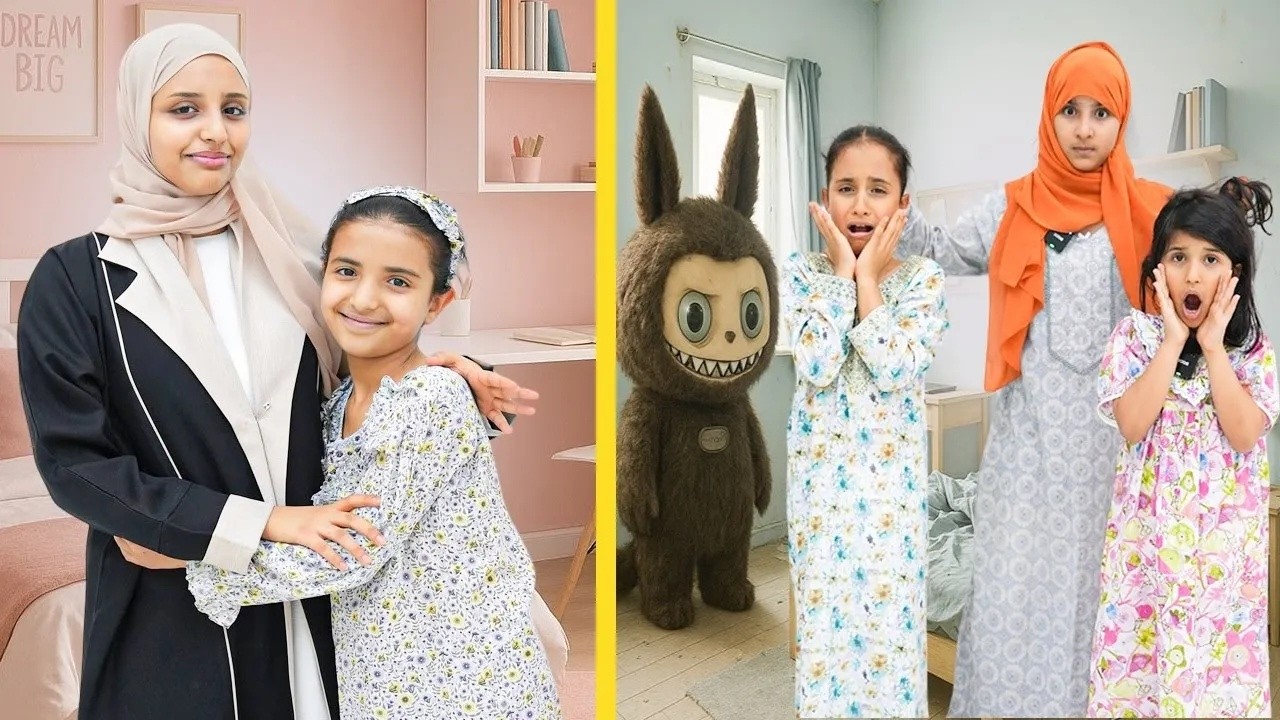 الأم الحنونة ضد  العصبية في المدرسة خوفتهم ب اللابوبو Labubu  😂! سوالف بناتي