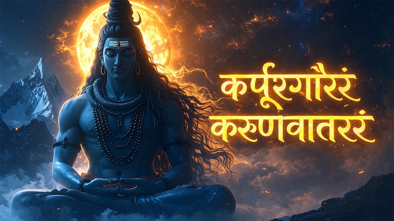 Karpur Gauram Karunavataram | कर्पूरगौरं करुणावतारं – 11 बार | #KarpurGauram #LordShiva #shivamantra