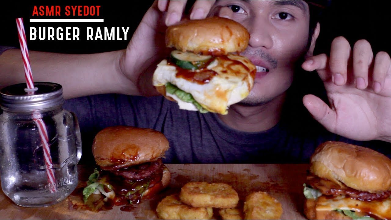 ASMR & MUKBANG : BURGER RAMLY HOMEMADE **BIG BITES (EATING SOUND)