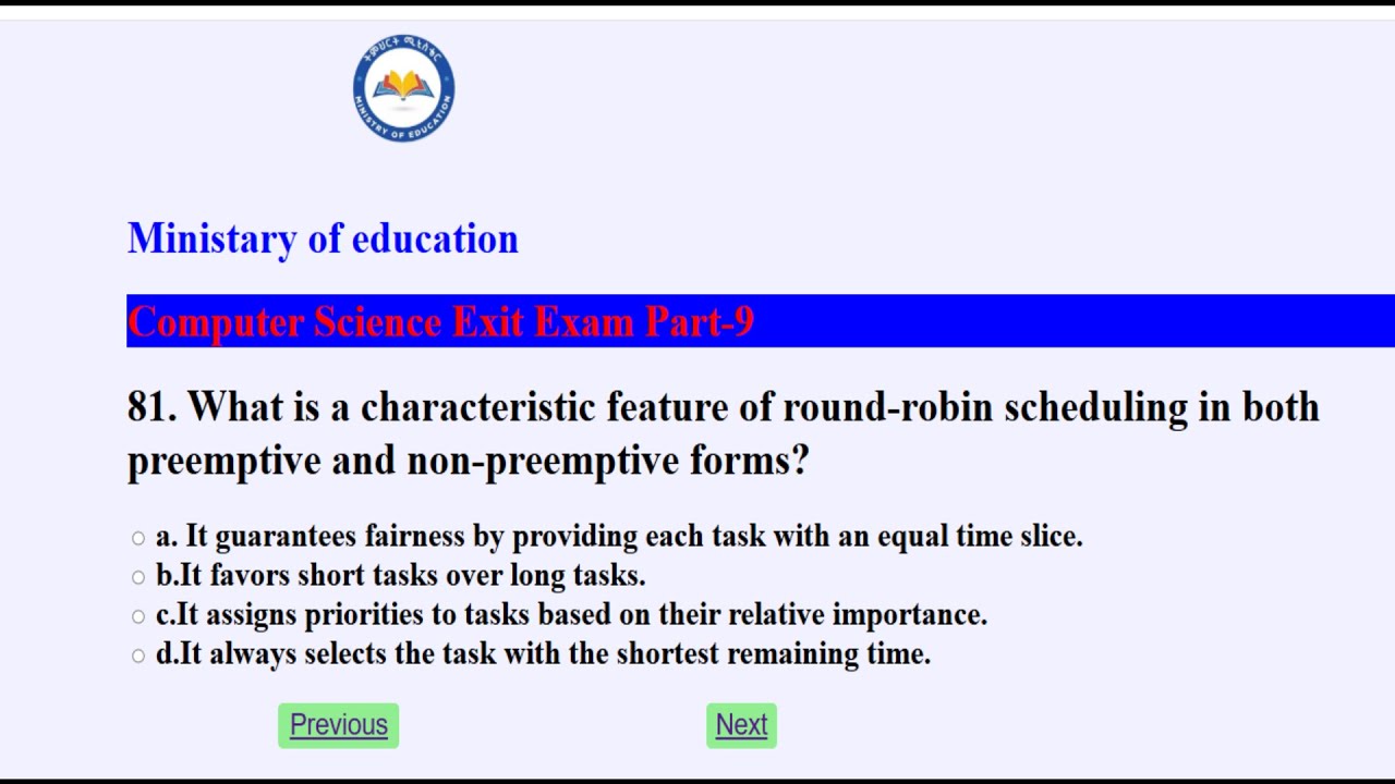 Computer science exit exam part -9