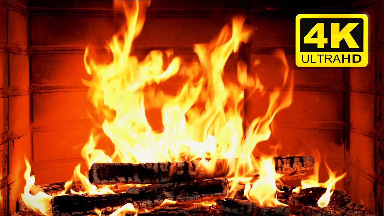 🔥 Relaxing Warm Fireplace 4K Ultra HD • No Ads • Cozy TV Wallpaper with Burning Logs