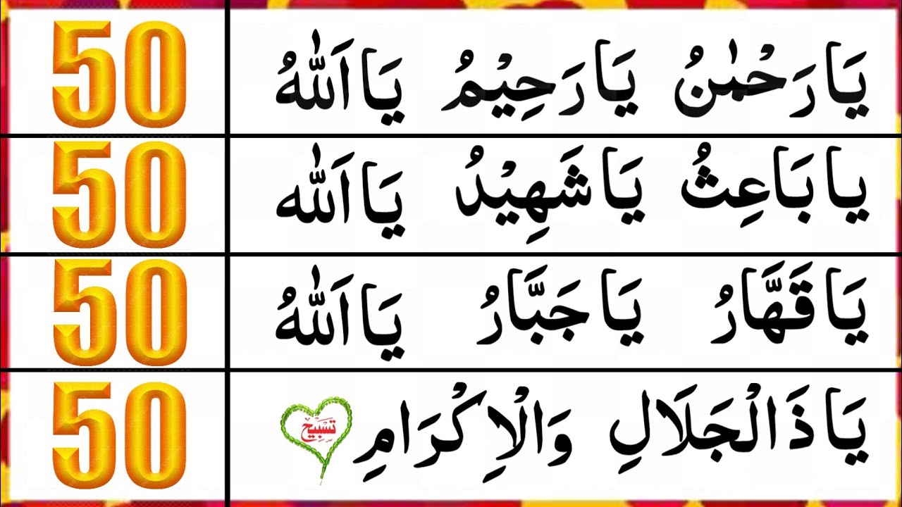 Ya Rahman Ya Rahim Ya Qahharu Ya Jabbar Ya Zal Jalali | Powerful Names of Allah for Mercy and Help 