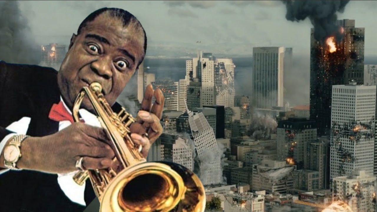 What a Wonderful World Accompanied by Scenes from Disaster Movies
