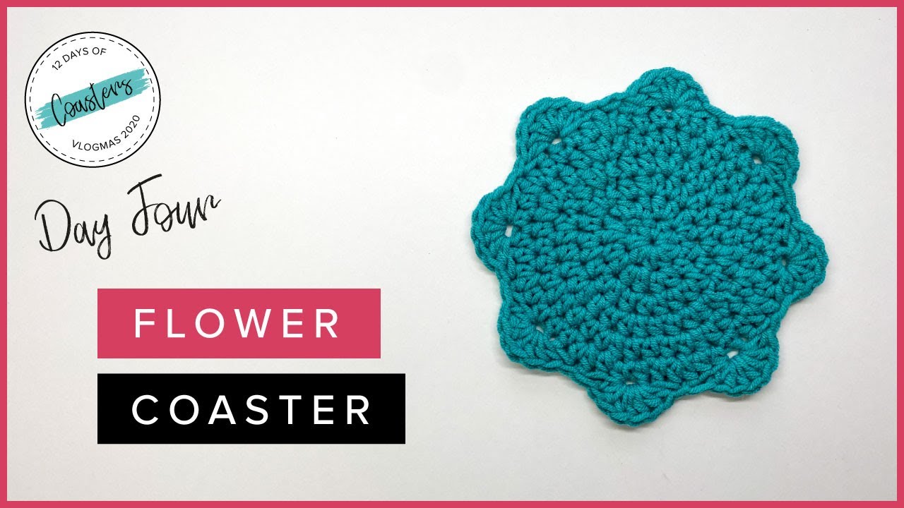 How to Crochet a Flat Circle Coaster - Half Double Crochet plus Scalloped Edging // Crochet and Tea