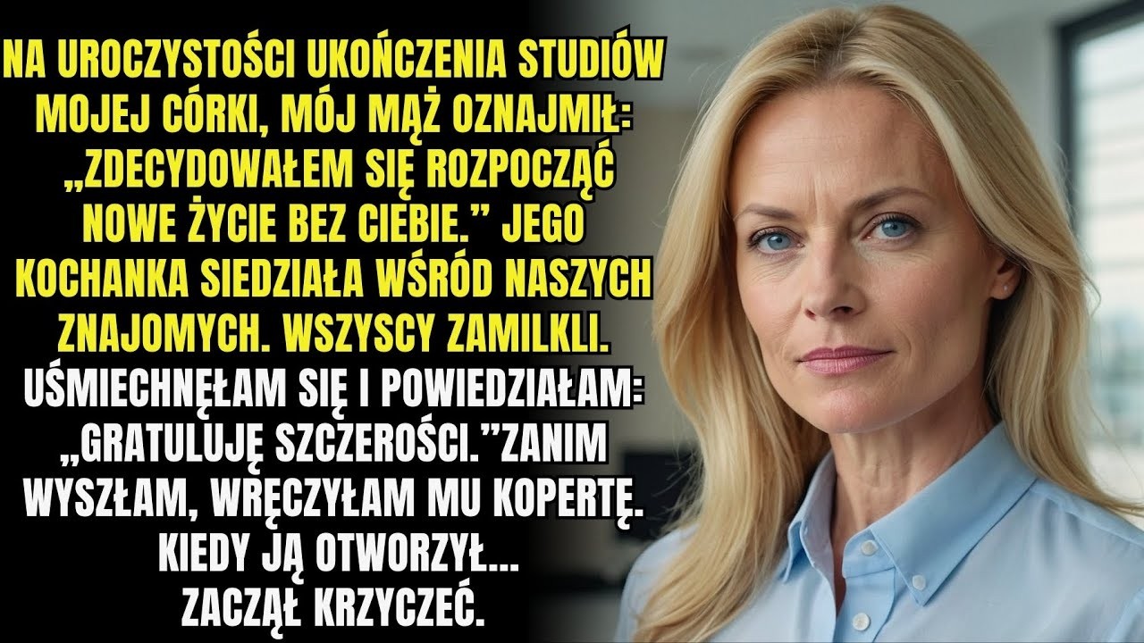 Mój mąż ogłosił, że mnie zostawia na uroczystości ukończenia studiów naszej córki, ale zaczął