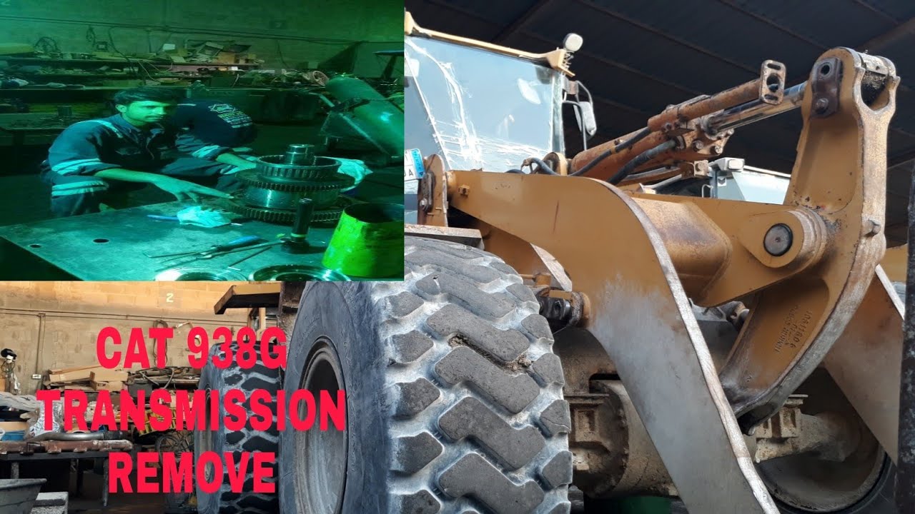 Caterpillar 938g wheel loader Transmission Remove.