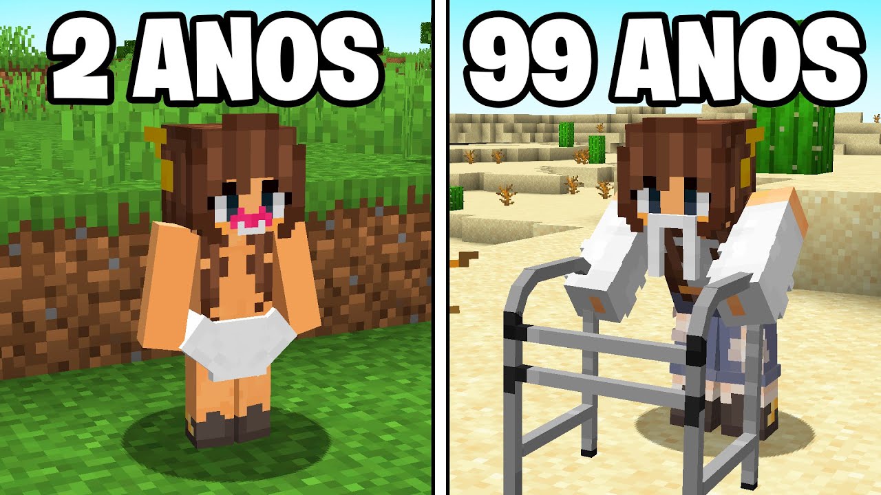 de BEBÊ a IDOSA no Minecraft!