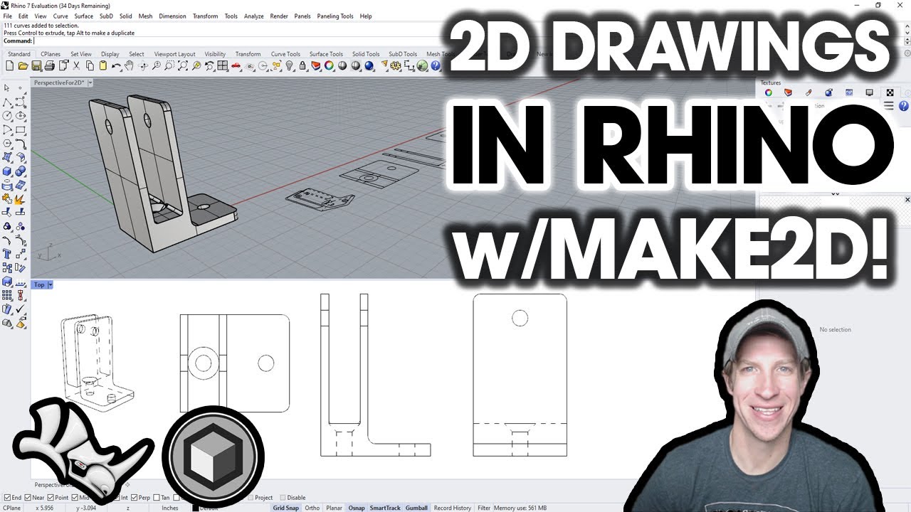 Создавайте 2D-чертежи из 3D-объектов в Rhino с помощью MAKE2D!