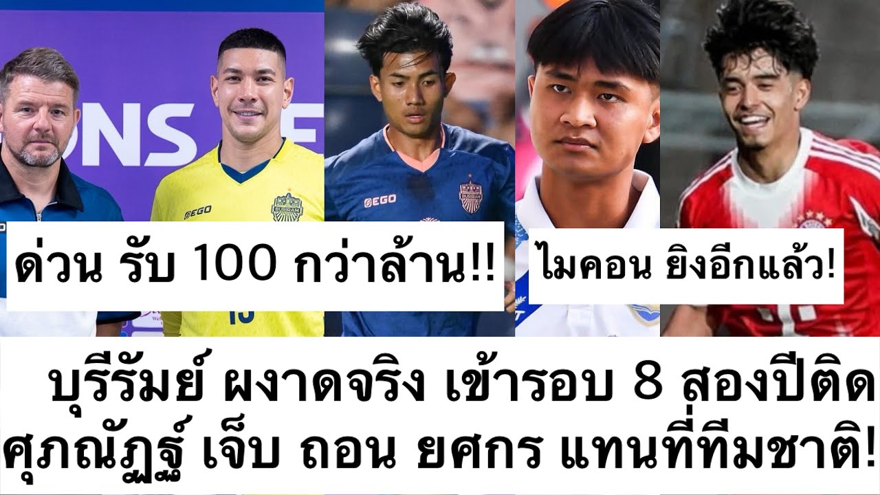 ด่วน บุรีรัมย์ รับ 100 ล้าน เข้ารอบ 8 ทีม เอเชีย 2ปีติดสุดจัด! ศุภณัฏฐ์ เจ็บ ยศกร แทน ทีมาติ ต้องซุย