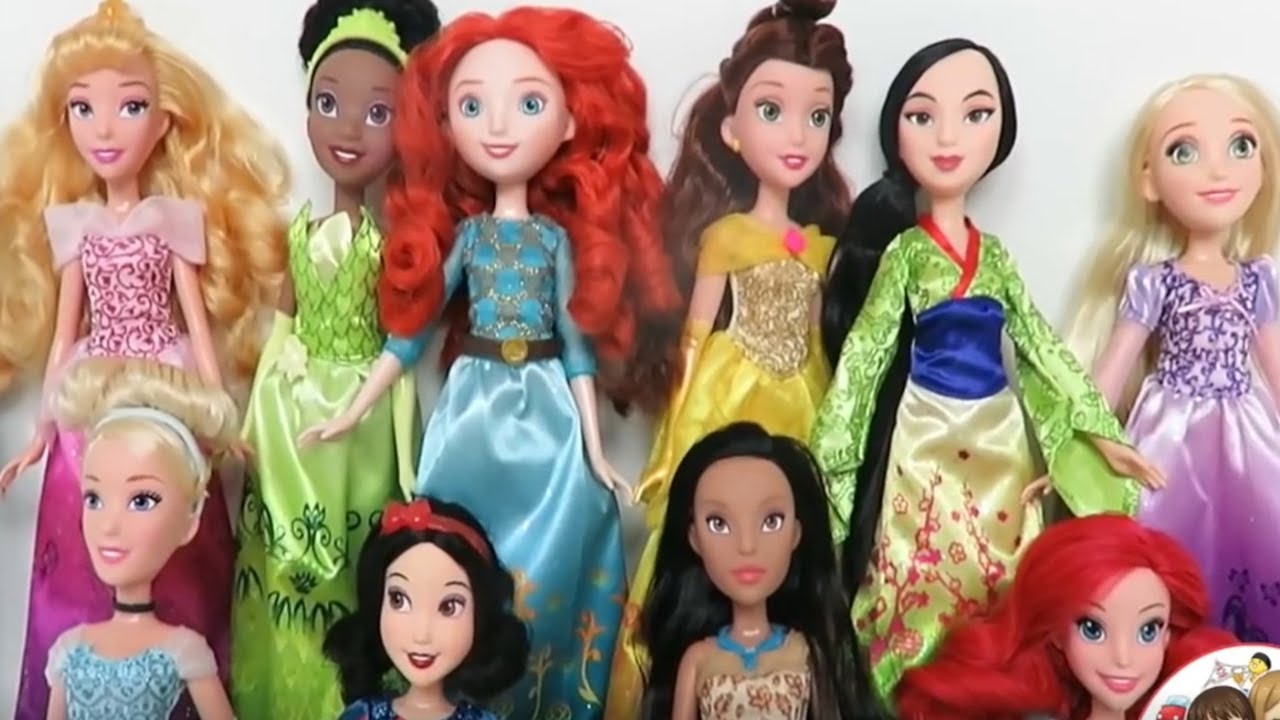 My Disney Princess Royal Shimmer Dolls Collection Ariel Rapunzel Tiana Belle Mulan Aurora