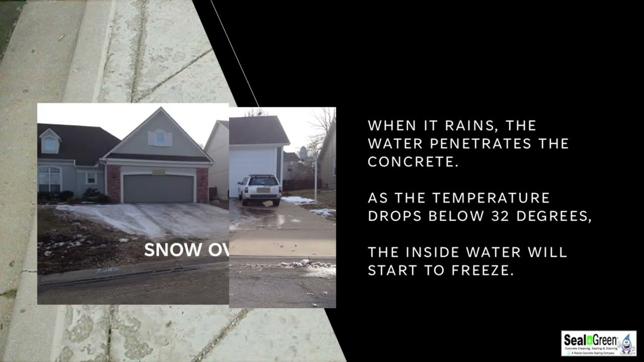 Frozen water inside the concrete will damage your concrete driveway